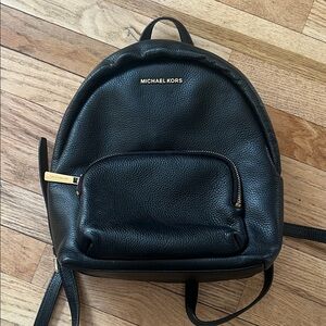 Michael Kors Black Pebbled Leather Backpack